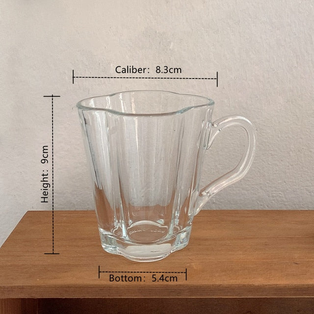 Clear Flower Drinking Glass